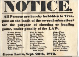 John Tilden was among the "Green Lawn" farmers who signed this 1872 broadside.