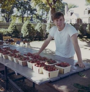 Bruce working at the strawberry stand in 1971.