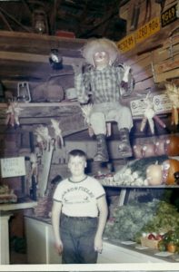 Herb's son Jeff in the farmstand, 1963.